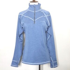 Voormi base layer blue Half zip pullover long sleeve sweater top